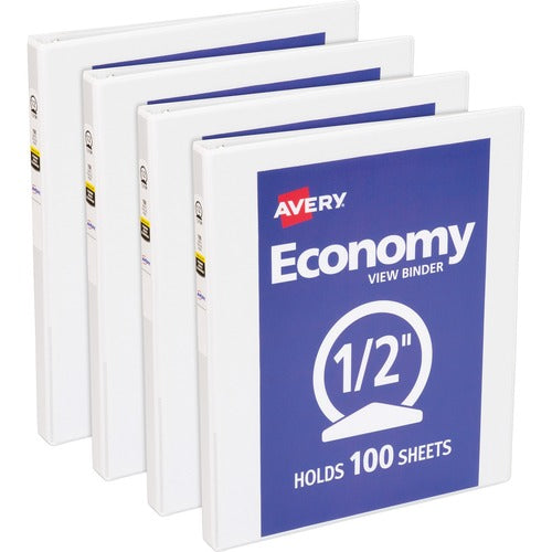 Avery View Binder, 1/2" Round Rings, Economy, 11"x8-1/2", 4/BD, WE