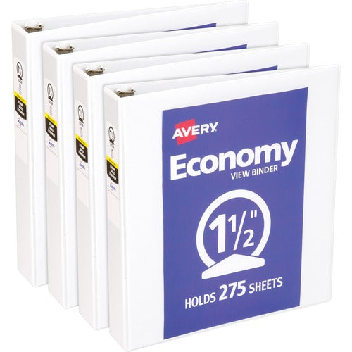 Avery View Binder,1-1/2" Round Rings,Economy,11"x8-1/2",4/BD,WE