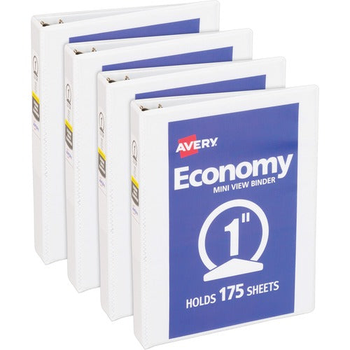 Avery View Binder, 1" Round Rings, Economy, 5-1/2"x8-1/2", 4/BD,WE