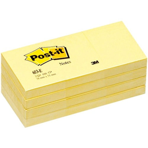 3M Post-it Notes,Original Pads,1-1/2"x2",100 SH/PD,24/BD,Canary