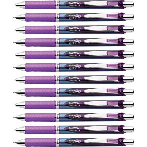 Pentel Gel Pen,Retractable/Refillable,Metal Tip,0.7mm,1 DZ,VT Ink