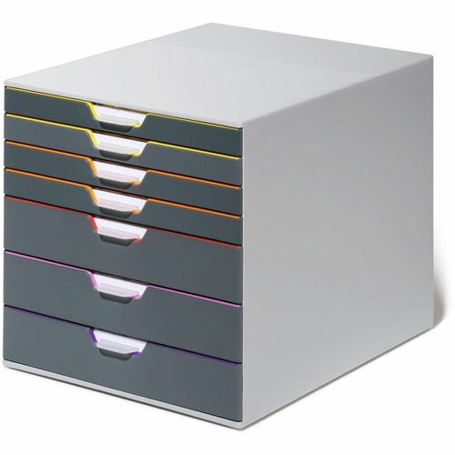 Durable Office Products Drawer Box, Gray Drawers, 11-1/2"Wx14"Dx11"H, Multi