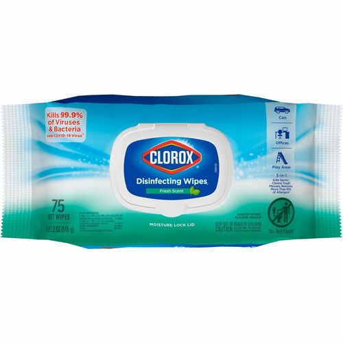 Clorox Company Disinfecting Wipes, Fresh Scent, 75 Wipes, White