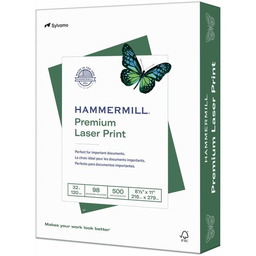 Hammermill Laser Print Paper,32 lb, 98 GE, 8-1/2"x11",500/RM,8RM/CT,WE-HAM104646