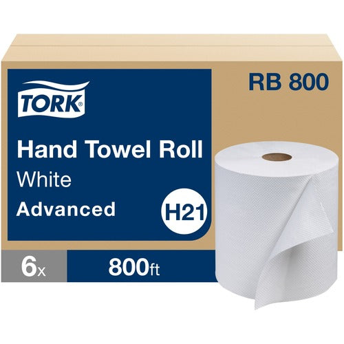 TORK Towel Rolls, 7-7/8"x800', 6/CT, White