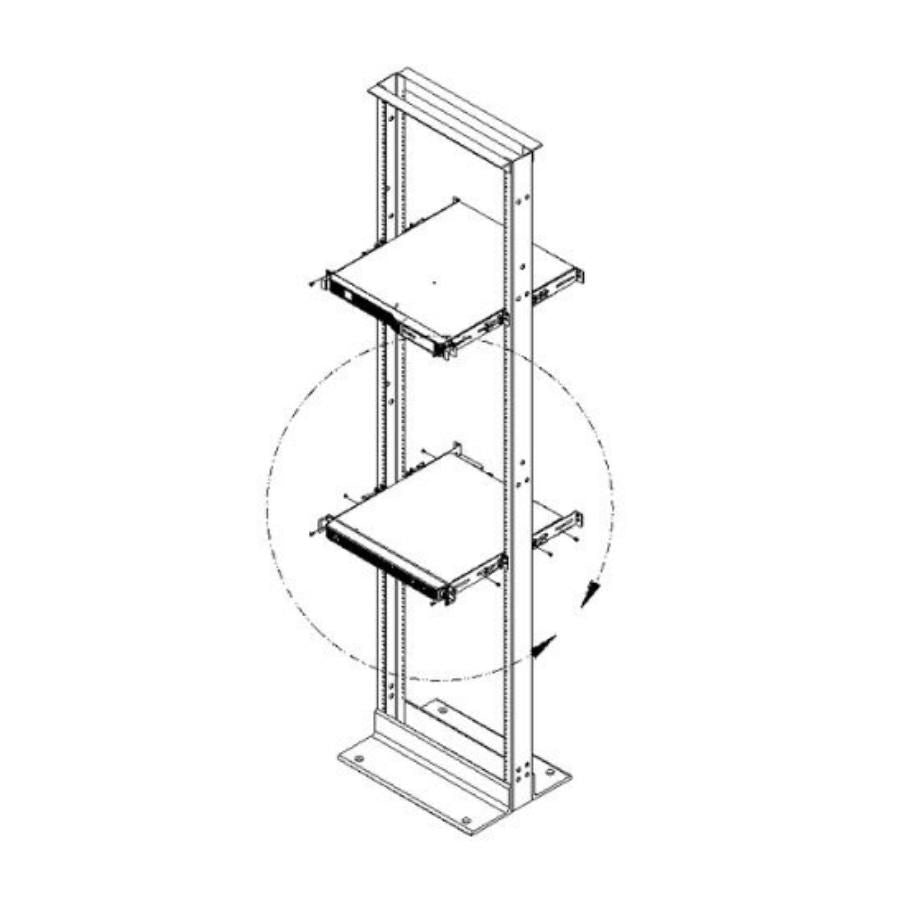 Vertiv Liebert 1U 2-Post Rack Mount Kit for use with 1U PSI5 UPS and 1U GXT5 EBC