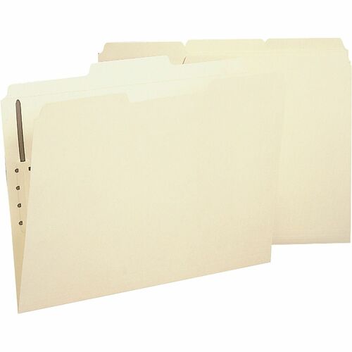 Business Source Fastener Folder,w/2-Ply Tab,1 Fstnr,1/3 Tab,Ltr,50/BX,MA