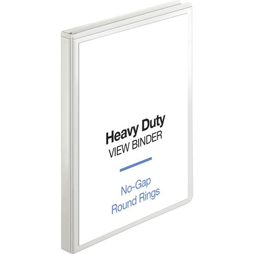 Business Source View Binder, Round Ring, 1/2" Cap, Letter-size, White