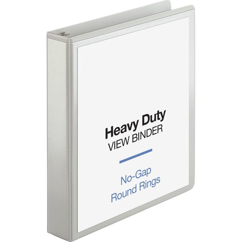 Business Source View Binder, Round Ring, 1-1/2" Cap, Letter-size, White