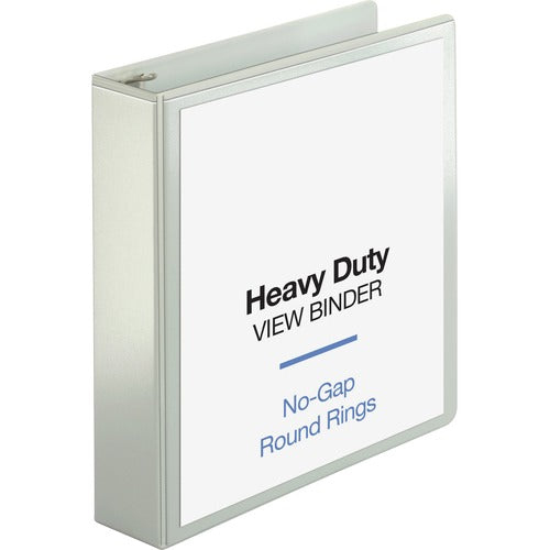 Business Source View Binder, Round Ring, 2" Cap, Letter-size, White