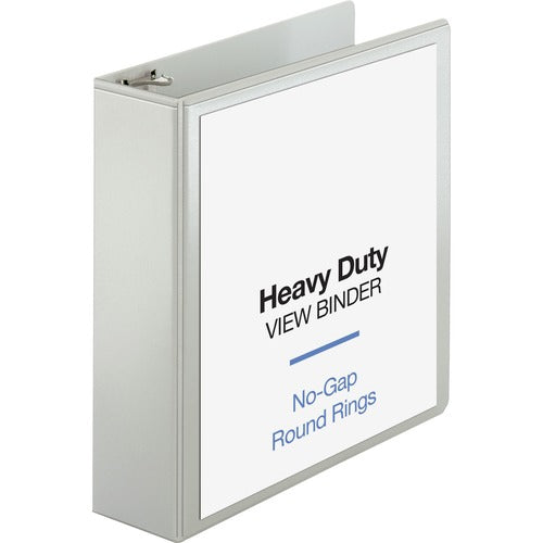 Business Source View Binder, Round Ring, 3" Cap, Letter-size, White