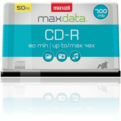 Maxell CD-R, 80 Min/700MB, 48X, Branded, 50/PK