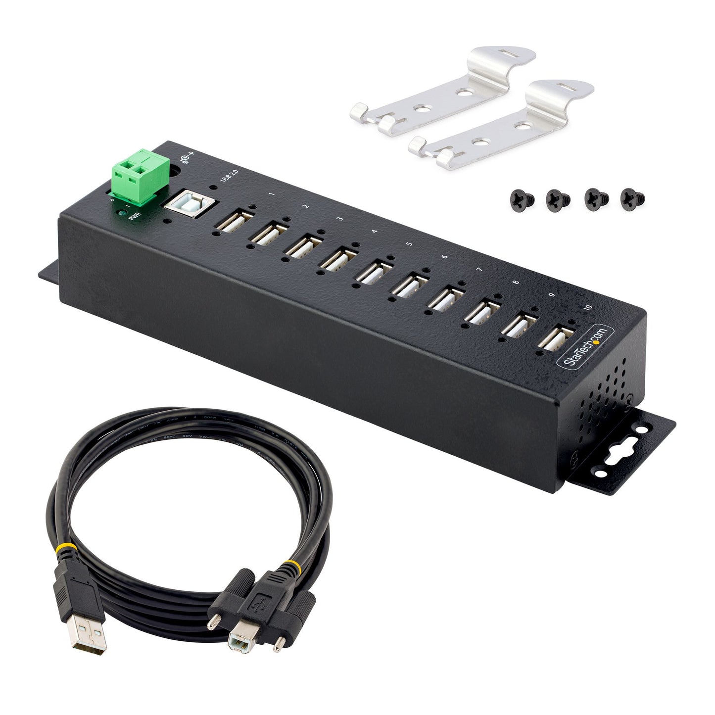 StarTech.com USB210AIND-USB-A-HUB interface hub USB 2.0 Type-B 480 Mbit/s Black