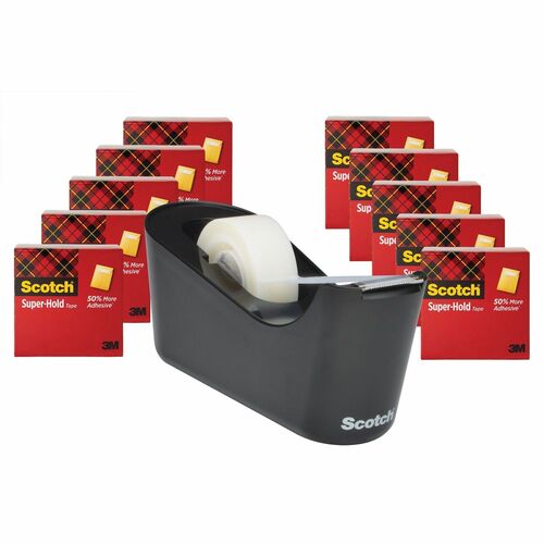 3M Tape Pack w/Dispr,Extra Adhesive,3/4"x1000",10 Rolls/PK,CL