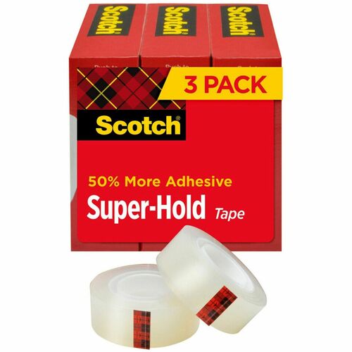 3M Tape, Extra Adhesive, 3/4"x1000", 3 Rolls/PK, Clear