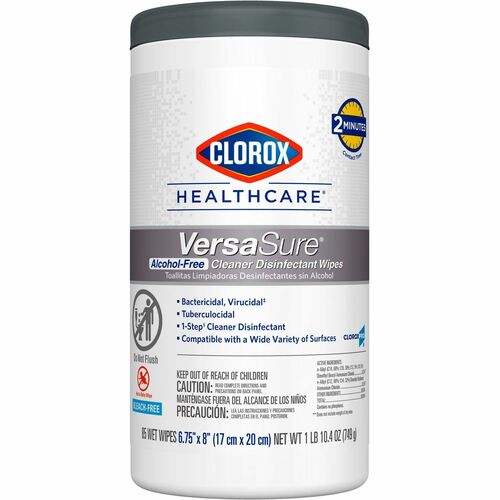 Clorox Company Disinfecting Wipes, 6-3/4"x8", 85/Canister, White