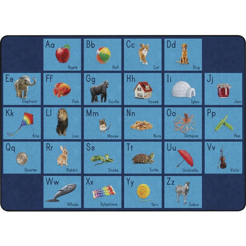 Flagship Carpets, Inc. Rug, See My Alphabet, 72"Wx100"Lx1/2"H, Blue-FCIFA101832FS