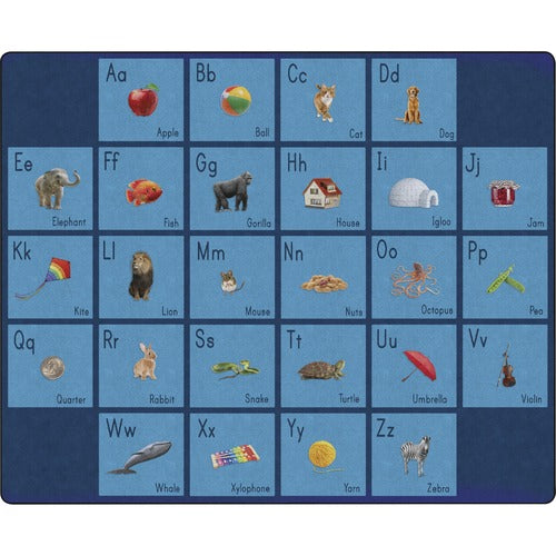 Flagship Carpets, Inc. Rug, See My Alphabet, 126"Wx158"Lx1/2"H, Blue-FCIFA101858FS