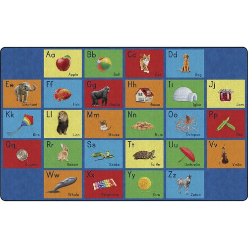 Flagship Carpets, Inc. Rug, See My Alphabet, 93"Wx144"Lx1/2"H, Multi-FCIFA101944FS
