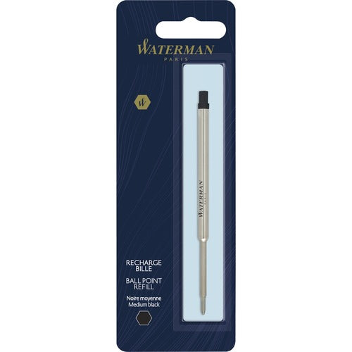 Waterman Pen Refill, f/Ballpoint Pens, Medium Point, Black