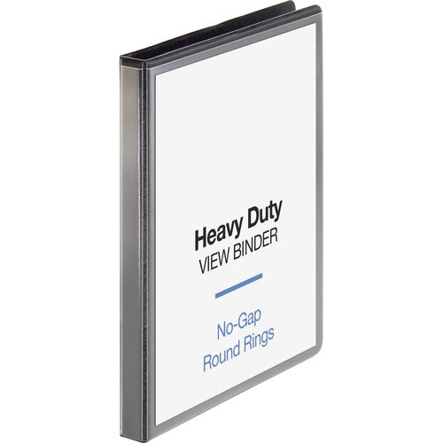 Business Source View Binder, Round Ring, 1/2" Cap, Letter-size, Black