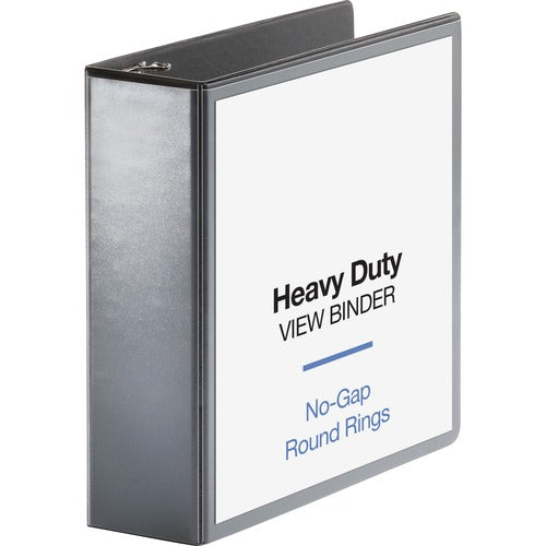Business Source View Binder, Round Ring, 3" Cap, Letter-size, Black