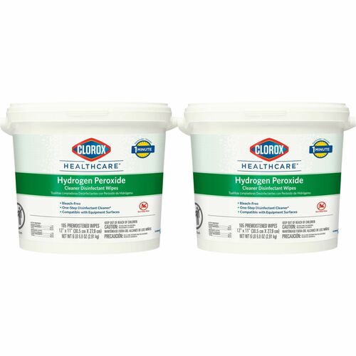 Clorox Company Disinfecting Wipes, w/Hydrogen Peroxide, 185 Wipes, 2/CT, WE