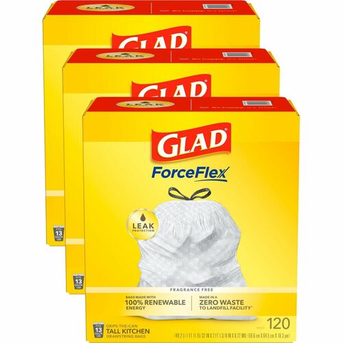 Clorox Company Kitchen Bags,Tall,w/Drawstring,13Gal,9mil,120/BX,3BX/CT,WE