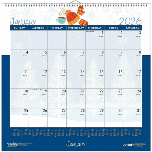 House Of Doolittle Wall Calendar, Seasonal, Mthly, Jan-Dec, 12"x16-1/2", MI-HOD339