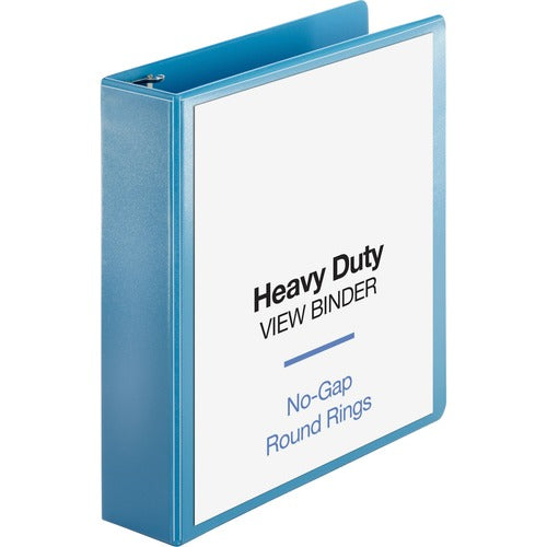 Business Source View Binder, Round Ring, 2" Cap, Letter-size, Light Blue