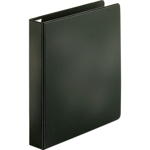 Business Source Slant-D Ring Binder, Poly, 1-1/2" Cap,11"x8-1/2",BK