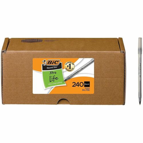 Bic Ballpoint Pen, Extra Life, 240/CT, Black