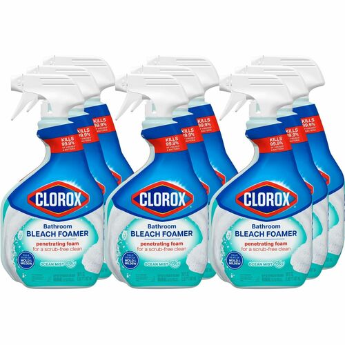 Clorox Company Bathroom Bleach, Foamer, Spray Bottle, 30 fl oz, 9/CT, Clear