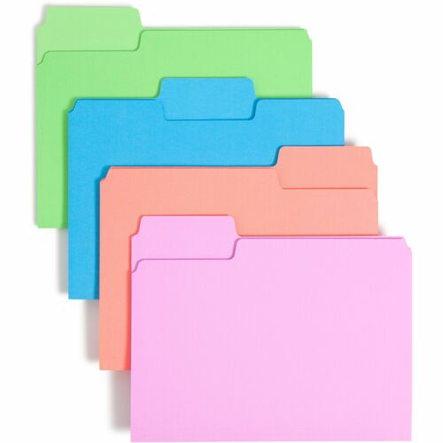 Smead File Folders,1/3-cut SuperTab,11-5/8"x9-1/2",24/PK,Brite AST