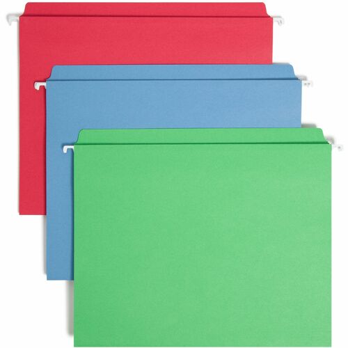 Smead Hanging Folders,w/2-Ply Tabs,Straight Tab,Ltr,18/BX,AST