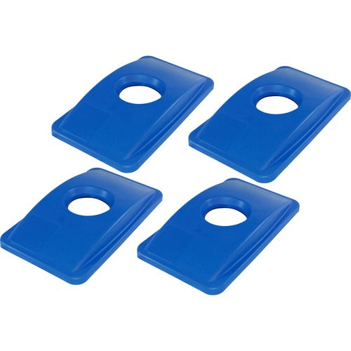 Genuine Joe Recycle Bin Lid,w/Rnd Hole,23-Gal,20-1/2"x11-3/4"x3",4/CT,BE-GJO98219CT