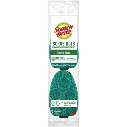 3M Refills f/Scotch-Brite Dots Dishwand, Heavy-duty, 14/CT, GN