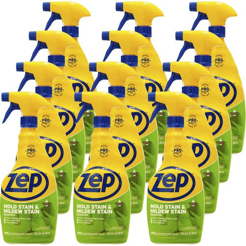 Zep Commercial Stain Remover Spray, f/Mold/Mildew, w/Bleach, 32 oz, 12/CT