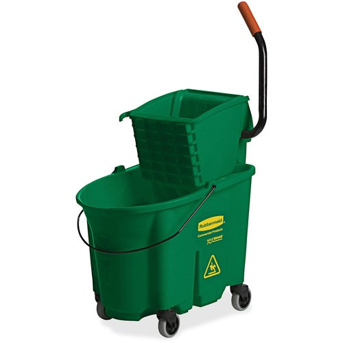 Rubbermaid Commercial Products Wavebrake Mop Bucket/Wringer System, 35Qrt, Green