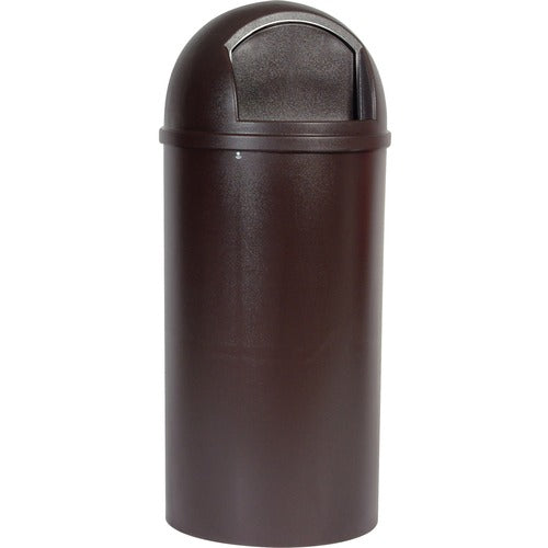 Rubbermaid Commercial Products Waste Container, Domed Top, 25Gal, 18"Dia x 42", Brown