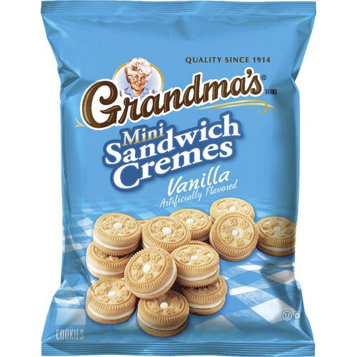 Quaker Foods Cookies, Mini Sandwich Cremes, Vanilla, 2.12 oz, 60/CT, Blue