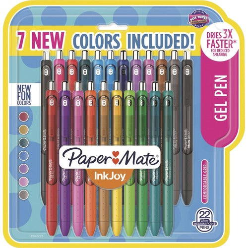 Paper Mate Gel Pens, 0.7mm, 22/PK, Assorted Colors