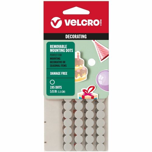Velcro Industries Mounting Tape, Removable, Circles, 5/8", 195/PK, WE