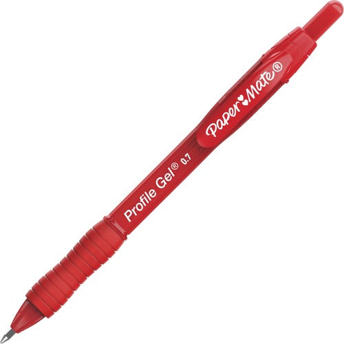 Paper Mate Gel Pen, 0.7mm Point, 3/10"Wx3/10"Lx7"H, 1 DZ, Red