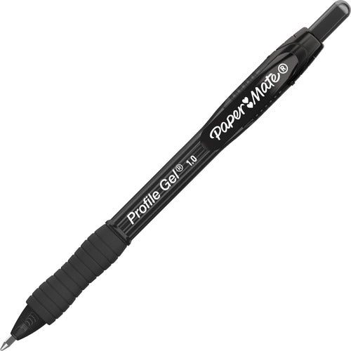 Paper Mate Gel Pen, Profile, 1.0mm, 3/10"x3/10"Lx7", 1 DZ, Black