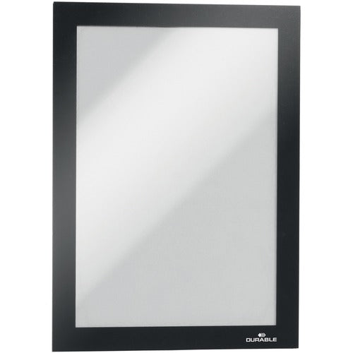 Durable Office Products Sign Holder, f/ 5-1/2"Wx8-1/2"H Inserts, 2/PK, Black