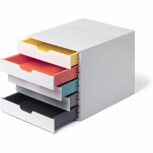 Durable Office Products Drawer Box, White Drawers, 11-1/2"Wx14"Dx11"H, Multi