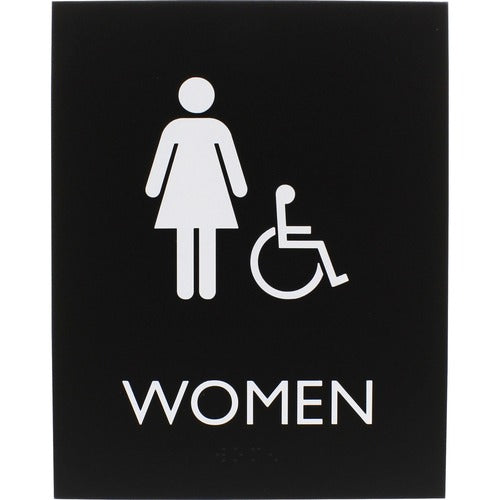 Lorell Sign, Women, Accessible, 6-4/5"Wx4/5"Lx8-1/2"H, Black