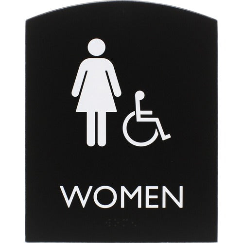 Lorell Sign, Women, Accessible, 6-4/5"Wx4/5"Lx8-1/2"H, Black