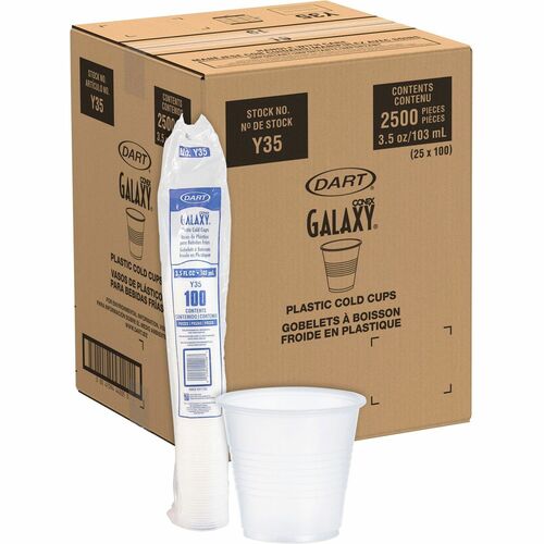 Solo Cup Company Cold Cups, Plastic, 3.5oz., 2500/CT, Translucent
